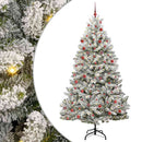 vidaXL Mű karácsonyfa 300 LED-del Zöld és Fehér 210 cm PVC és fém