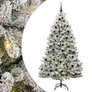 vidaXL Mű karácsonyfa 300 LED-del Zöld és Fehér 210 cm PVC és fém