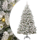 vidaXL Mű karácsonyfa 300 LED-del Zöld és Fehér 210 cm PVC és fém