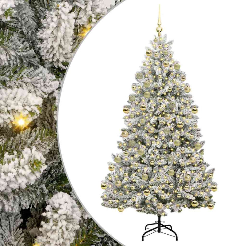 vidaXL Mű karácsonyfa Zöld és Fehér 210 cm PVC és fém