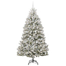 vidaXL Mű karácsonyfa 300 LED-del Zöld és Fehér 210 cm PVC és fém