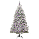vidaXL Mű karácsonyfa 300 LED-del Zöld és Fehér 210 cm PVC és fém