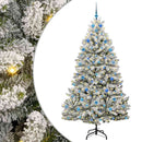 vidaXL Mű karácsonyfa 300 LED-del Zöld és Fehér 210 cm PVC és fém