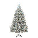 vidaXL Mű karácsonyfa 300 LED-del Zöld és Fehér 210 cm PVC és fém