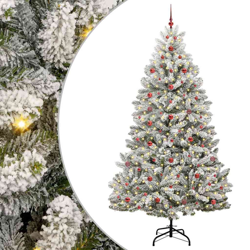 vidaXL Mű karácsonyfa Zöld és Fehér 240 cm PVC és fém