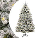 vidaXL Mű karácsonyfa 300 LED-del Zöld és Fehér 240 cm PVC és fém