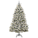 vidaXL Mű karácsonyfa 300 LED-del Zöld és Fehér 240 cm PVC és fém
