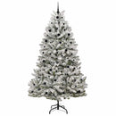 vidaXL Mű karácsonyfa 300 LED-del Zöld és Fehér 240 cm PVC és fém