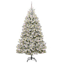 vidaXL Mű karácsonyfa 300 LED-del Zöld és Fehér 240 cm PVC és fém