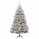 vidaXL Mű karácsonyfa 300 LED-del Zöld és Fehér 240 cm PVC és fém