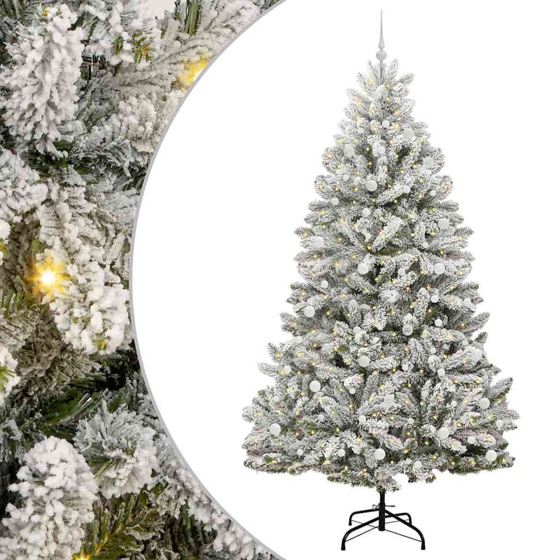 vidaXL Mű karácsonyfa Zöld és Fehér 240 cm PVC és fém