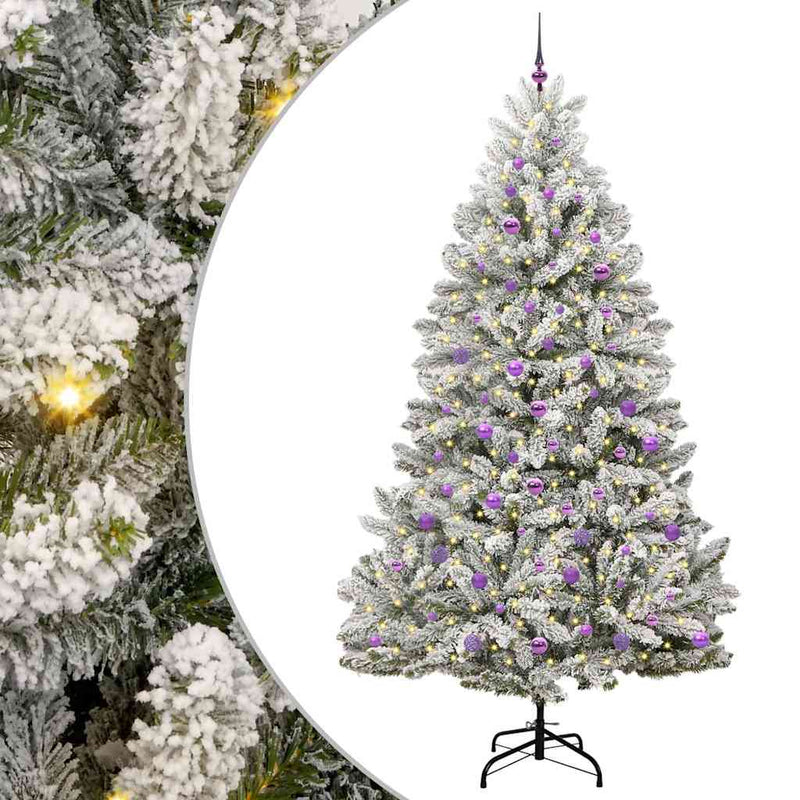 vidaXL Mű karácsonyfa Zöld és Fehér 240 cm PVC és fém