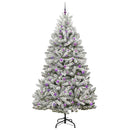 vidaXL Mű karácsonyfa 300 LED-del Zöld és Fehér 240 cm PVC és fém