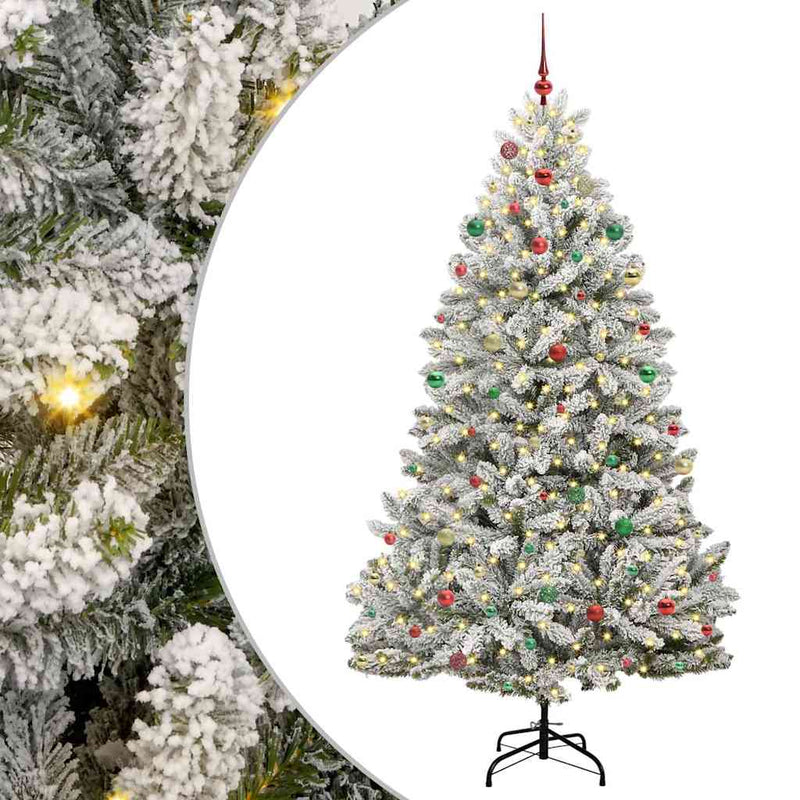 vidaXL Mű karácsonyfa Zöld és Fehér 240 cm PVC és fém