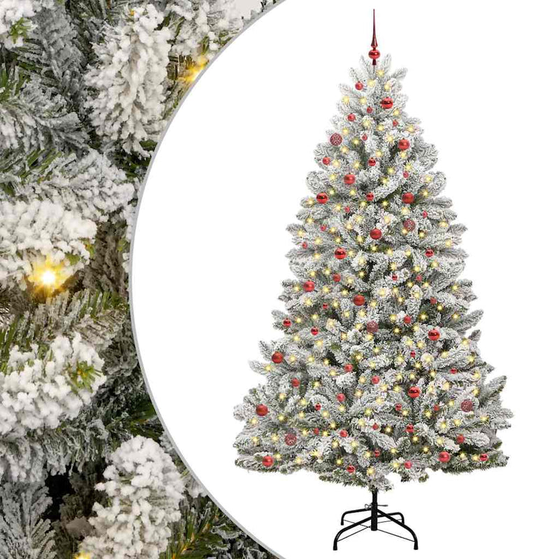 vidaXL Mű karácsonyfa Zöld és Fehér 270 cm PVC és fém