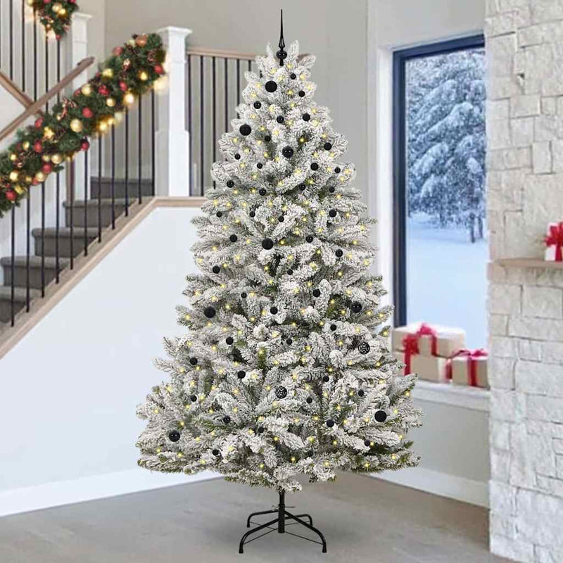 vidaXL Mű karácsonyfa Zöld és Fehér 270 cm PVC és fém