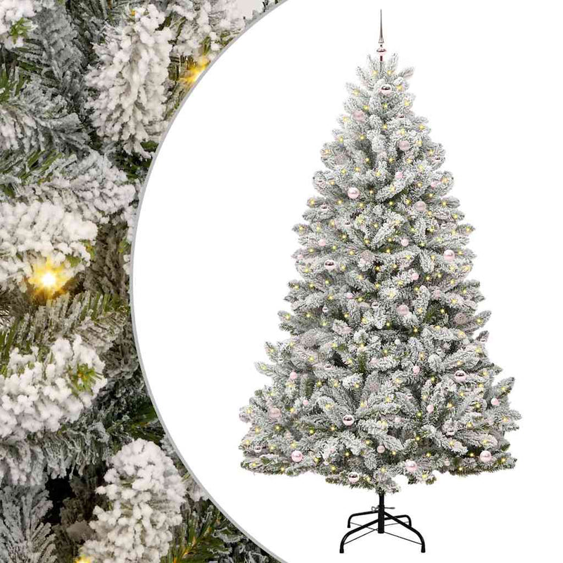 vidaXL Mű karácsonyfa Zöld és Fehér 270 cm PVC és fém