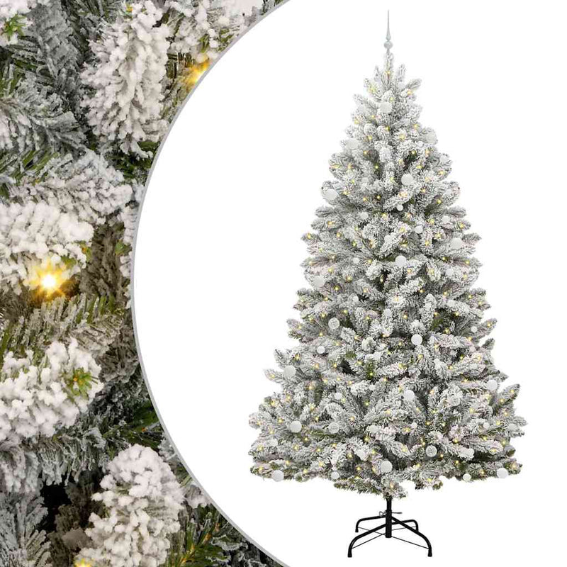 vidaXL Mű karácsonyfa Zöld és Fehér 270 cm PVC és fém