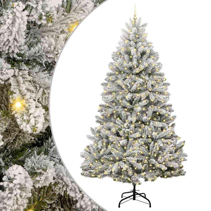 vidaXL Mű karácsonyfa Zöld és Fehér 270 cm PVC és fém
