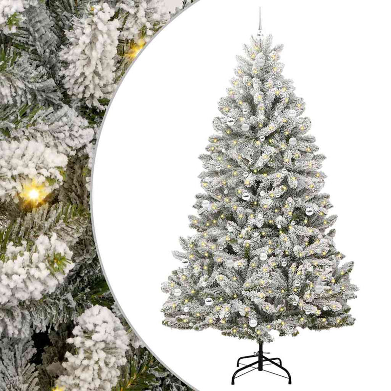 vidaXL Mű karácsonyfa Zöld és Fehér 270 cm PVC és fém