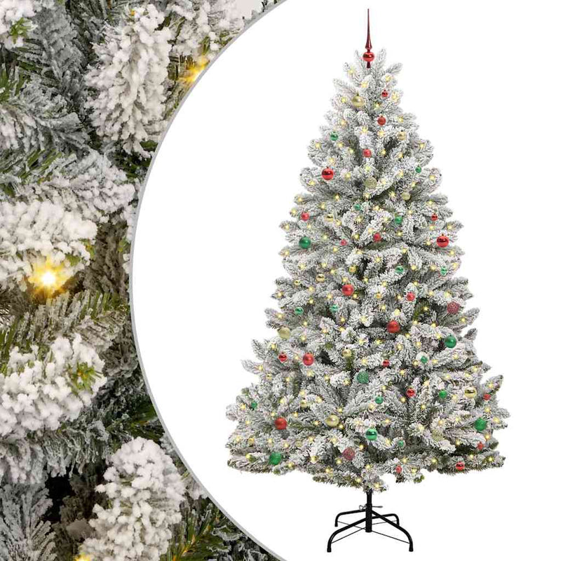 vidaXL Mű karácsonyfa Zöld és Fehér 270 cm PVC és fém