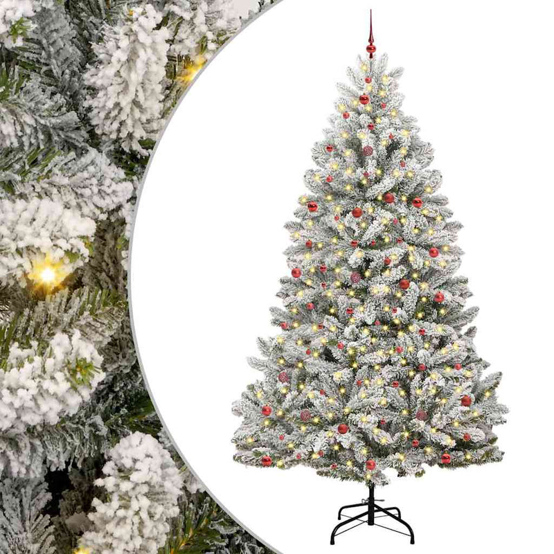 vidaXL Mű karácsonyfa Zöld és Fehér 300 cm PVC és fém