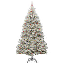 vidaXL Mű karácsonyfa 300 LED-del Zöld és Fehér 300 cm PVC és fém