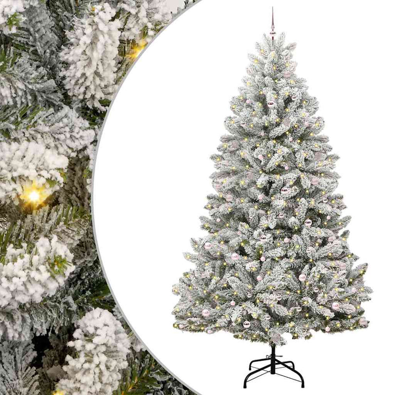 vidaXL Mű karácsonyfa Zöld és Fehér 300 cm PVC és fém