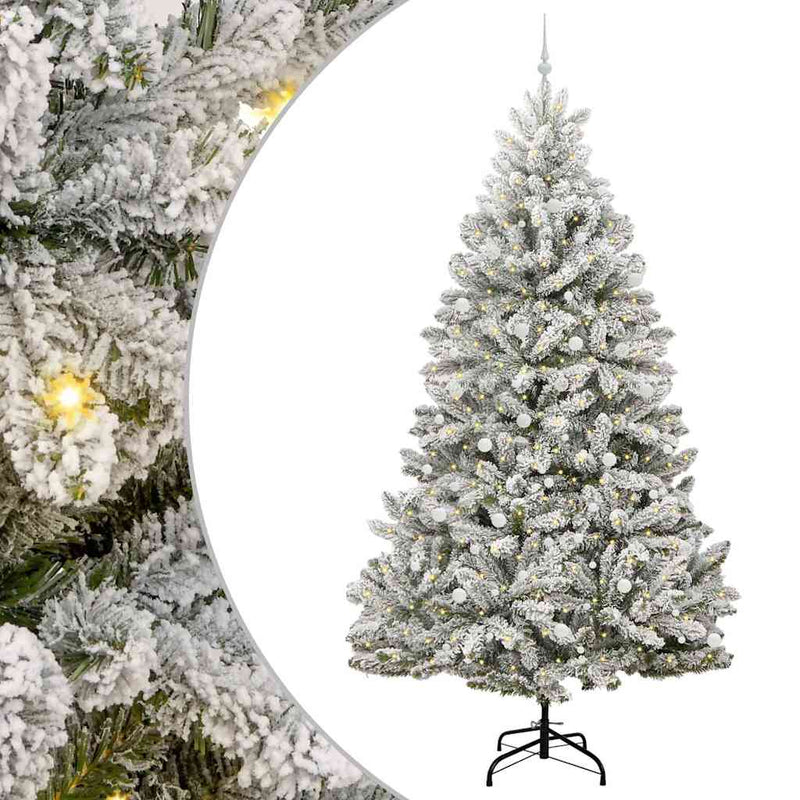 vidaXL Mű karácsonyfa Zöld és Fehér 300 cm PVC és fém