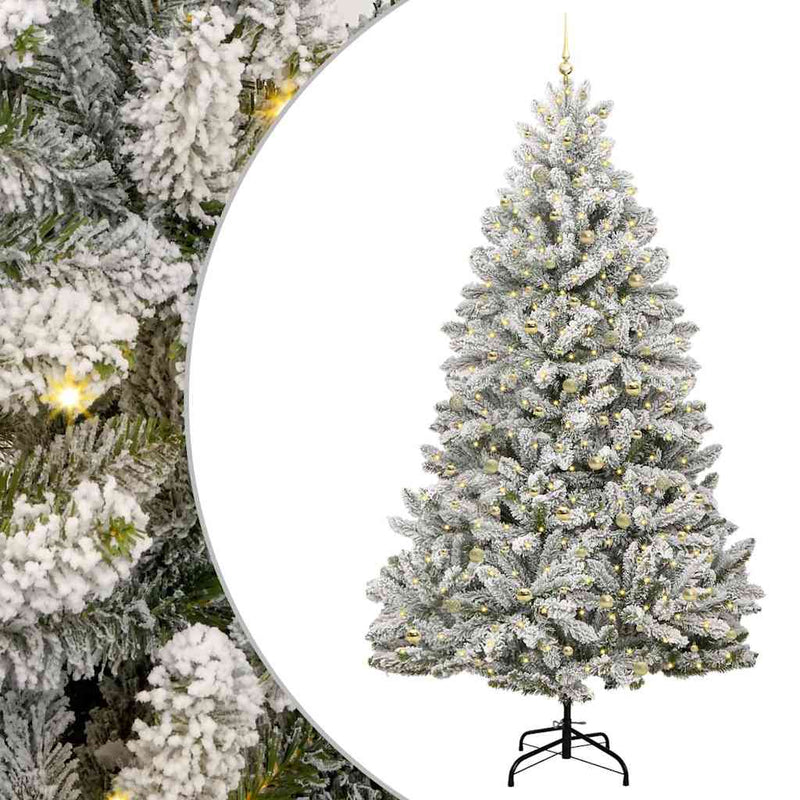 vidaXL Mű karácsonyfa Zöld és Fehér 300 cm PVC és fém