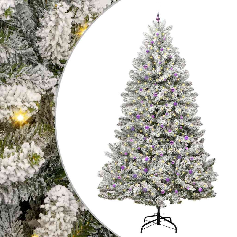 vidaXL Mű karácsonyfa Zöld és Fehér 300 cm PVC és fém