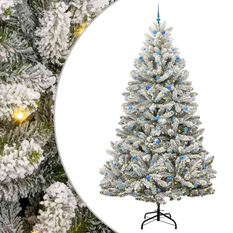 vidaXL Mű karácsonyfa Zöld és Fehér 300 cm PVC és fém