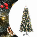 vidaXL Mű karácsonyfa 150 LED-del Zöld 120 cm PVC és Műanyag és Acél