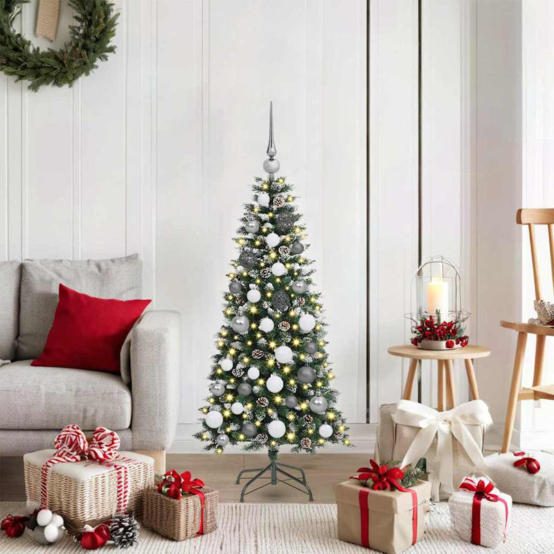 vidaXL Mű karácsonyfa with Decorative String Lights Zöld 120 cm PVC