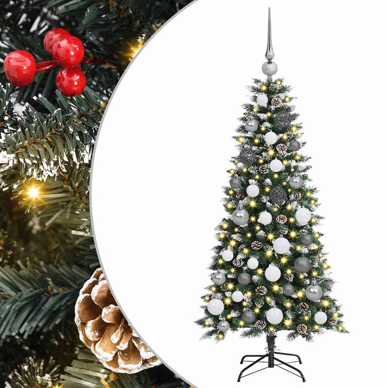 vidaXL Mű karácsonyfa with Decorative String Lights Zöld 120 cm PVC