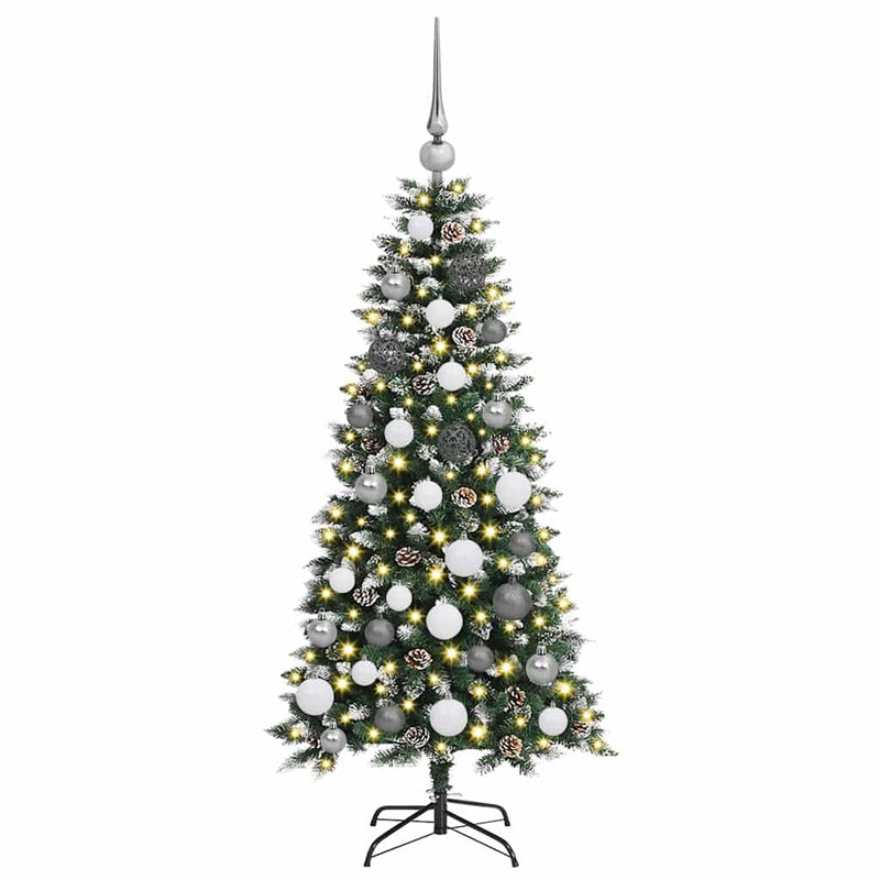 vidaXL Mű karácsonyfa with Decorative String Lights Zöld 120 cm PVC