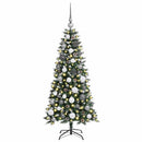 vidaXL Mű karácsonyfa 150 LED-del Zöld 120 cm PVC és Műanyag és Acél