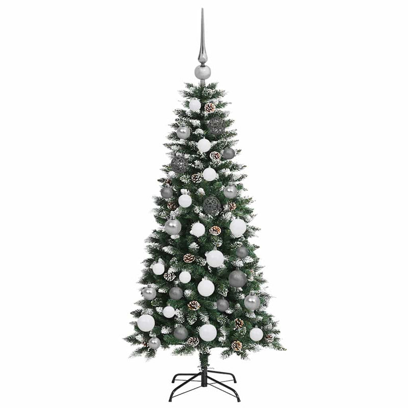 vidaXL Mű karácsonyfa with Decorative String Lights Zöld 120 cm PVC