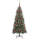 vidaXL Mű karácsonyfa 150 LED-del Zöld 120 cm PVC és Műanyag és Acél