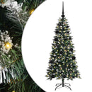 vidaXL Mű karácsonyfa 150 LED-del Zöld 120 cm PVC és Műanyag és Acél