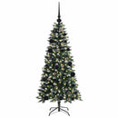 vidaXL Mű karácsonyfa 150 LED-del Zöld 120 cm PVC és Műanyag és Acél