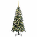 vidaXL Mű karácsonyfa 150 LED-del Zöld 120 cm PVC és Műanyag és Acél