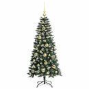 vidaXL Mű karácsonyfa 150 LED-del Zöld 120 cm PVC és Műanyag és Acél