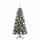 vidaXL Mű karácsonyfa 150 LED-del Zöld 120 cm PVC és Műanyag és Acél