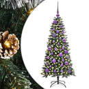 vidaXL Mű karácsonyfa 150 LED-del Zöld 120 cm PVC és Műanyag és Acél
