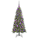 vidaXL Mű karácsonyfa 150 LED-del Zöld 120 cm PVC és Műanyag és Acél