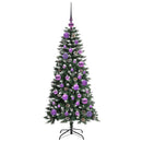 vidaXL Mű karácsonyfa 150 LED-del Zöld 120 cm PVC és Műanyag és Acél