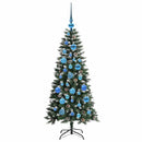 vidaXL Mű karácsonyfa 150 LED-del Zöld 120 cm PVC és Műanyag és Acél