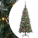 vidaXL Mű karácsonyfa 150 LED-del Zöld 120 cm PVC és Műanyag és Acél