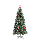 vidaXL Mű karácsonyfa 150 LED-del Zöld 120 cm PVC és Műanyag és Acél